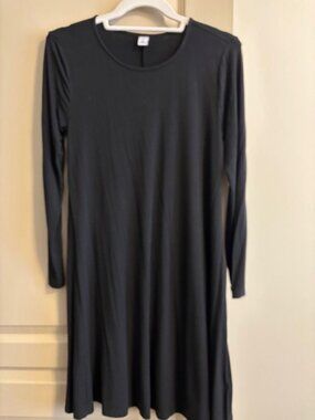Old Navy Women's XS Black A-Line Soft Slinky Dress Rayon/Spandex Scoop Neck